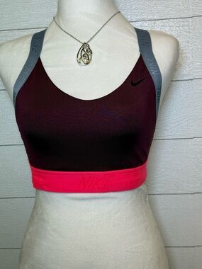 Nike Dri-Fit Cross Back Sports Bra Purple Size Medium